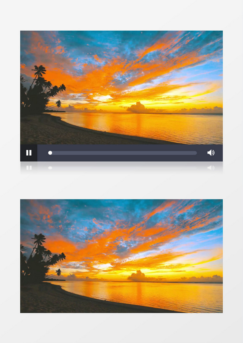夕阳下的蓝天和湖水实拍视频素材