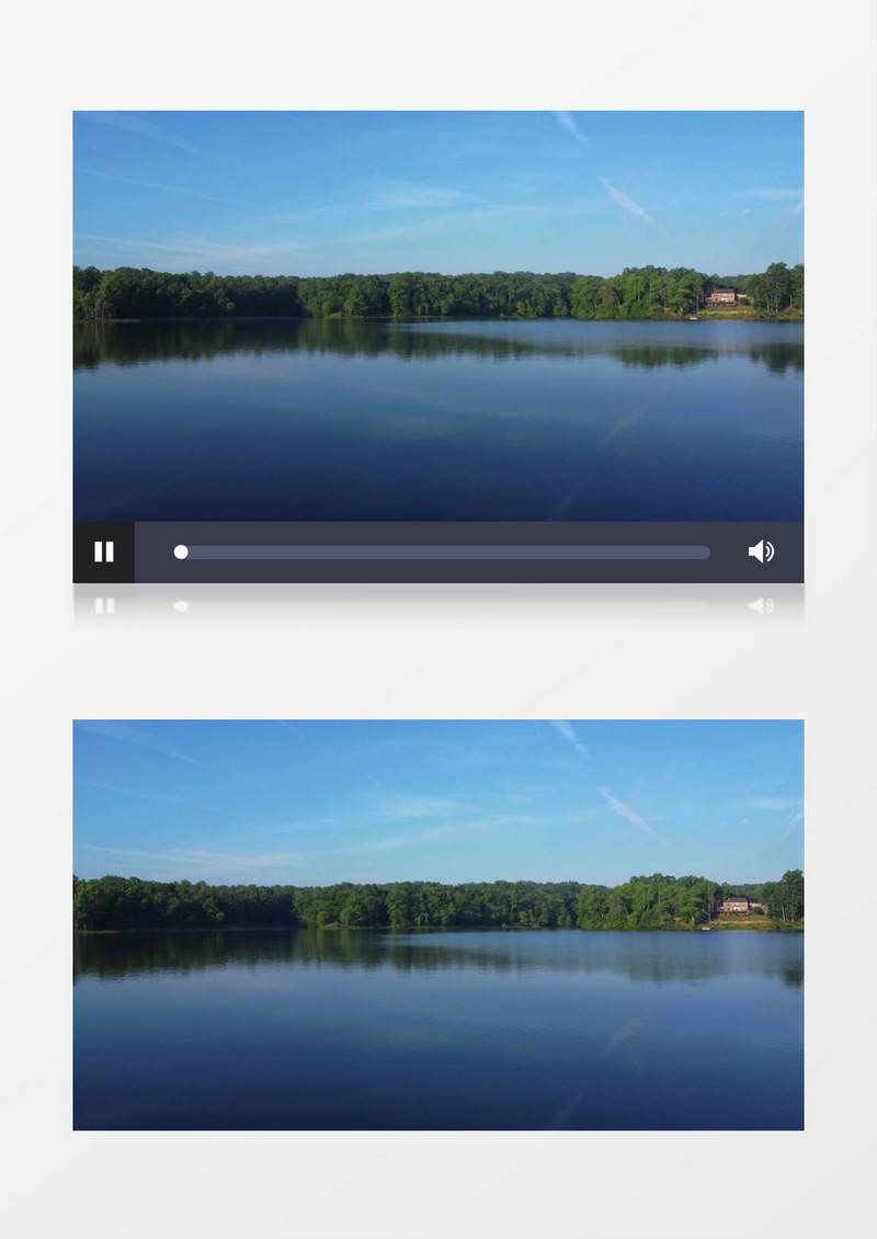 平静的湖水和岸边的树木实拍视频素材