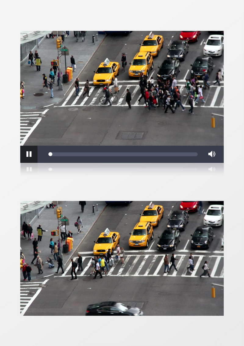 延时拍摄路口的车辆也和人群实拍视频素材