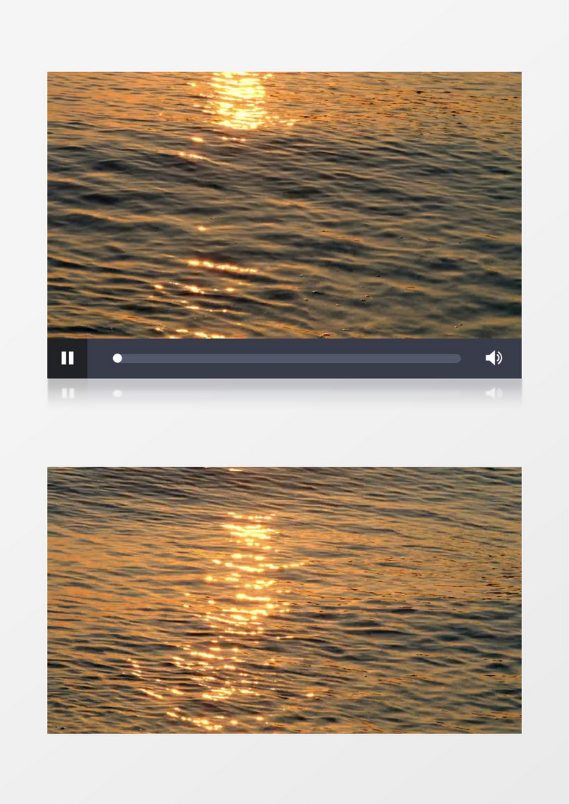夕阳照射在水面上反射点点星光实拍视频素材