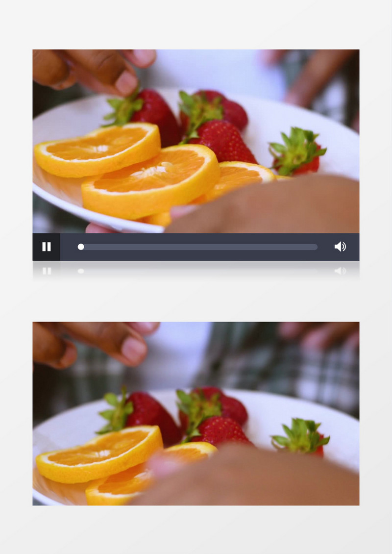 人们在吃水果拼盘实拍视频素材