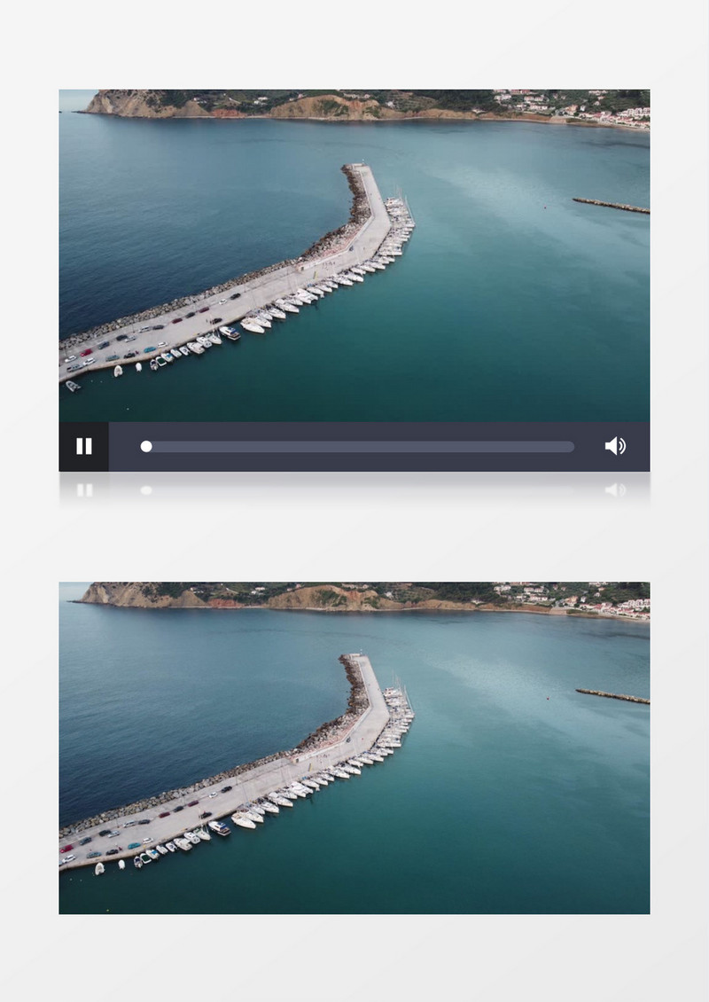 航拍海中间的码头实拍视频素材