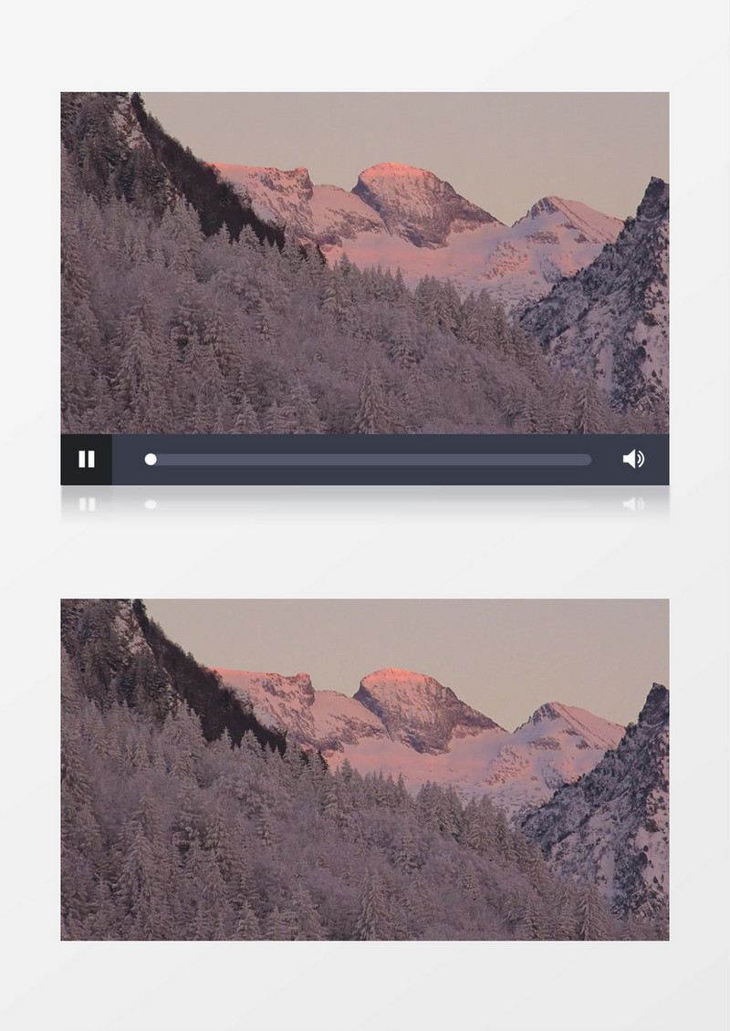 航拍雪林和雪山景象实拍视频素材