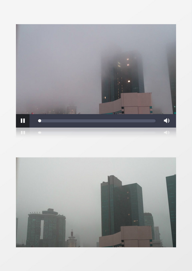 延时拍摄风雨中的城市高楼建筑实拍视频素材