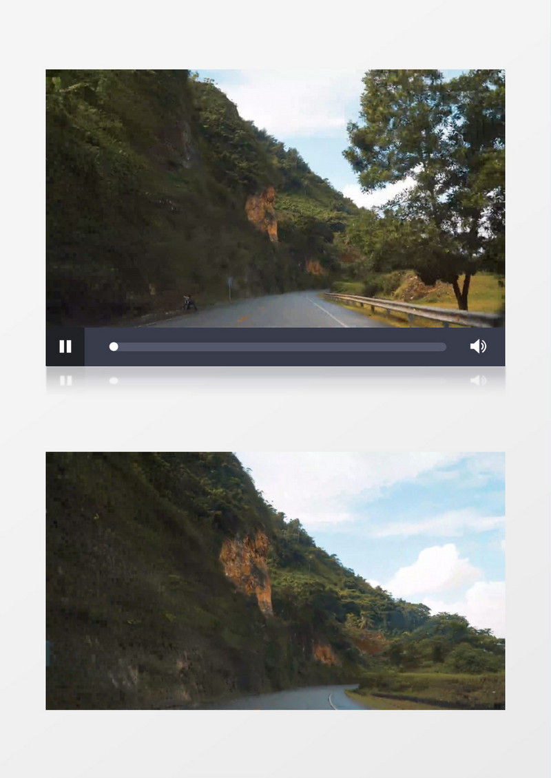 汽车在山脚下的道路上行驶实拍视频素材