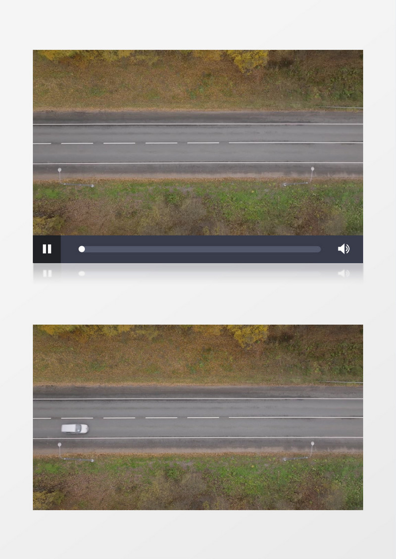 两辆汽车交叉行驶过道路实拍视频素材