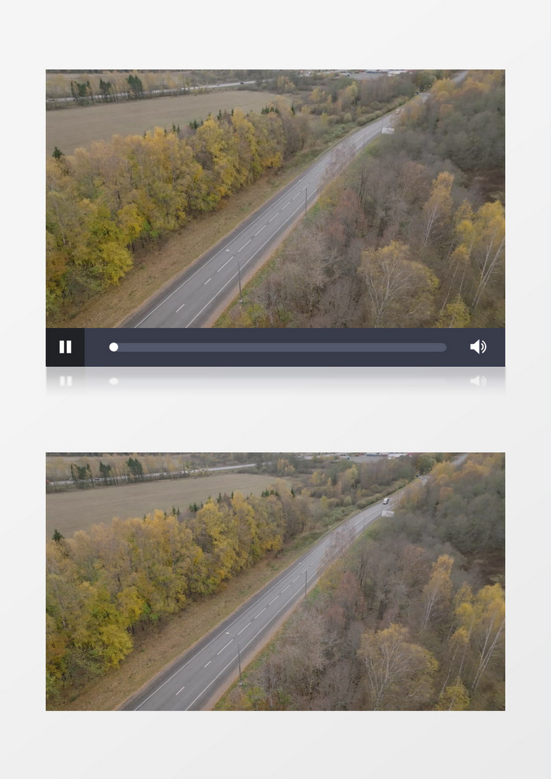 秋季道路两边的植被和道路通行状况实拍视频素材