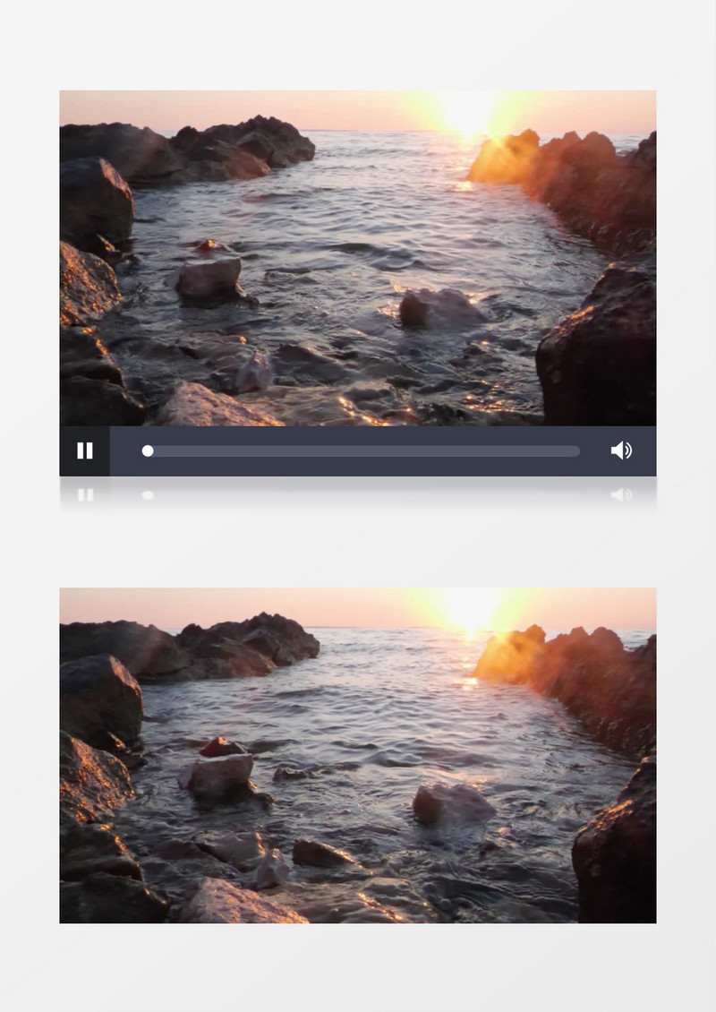 夕阳下汹涌的海面实拍视频素材