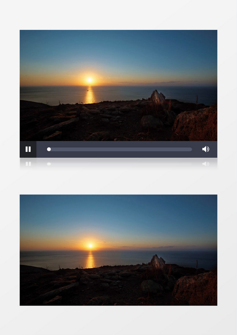 延时拍摄海边的落日景象实拍视频素材