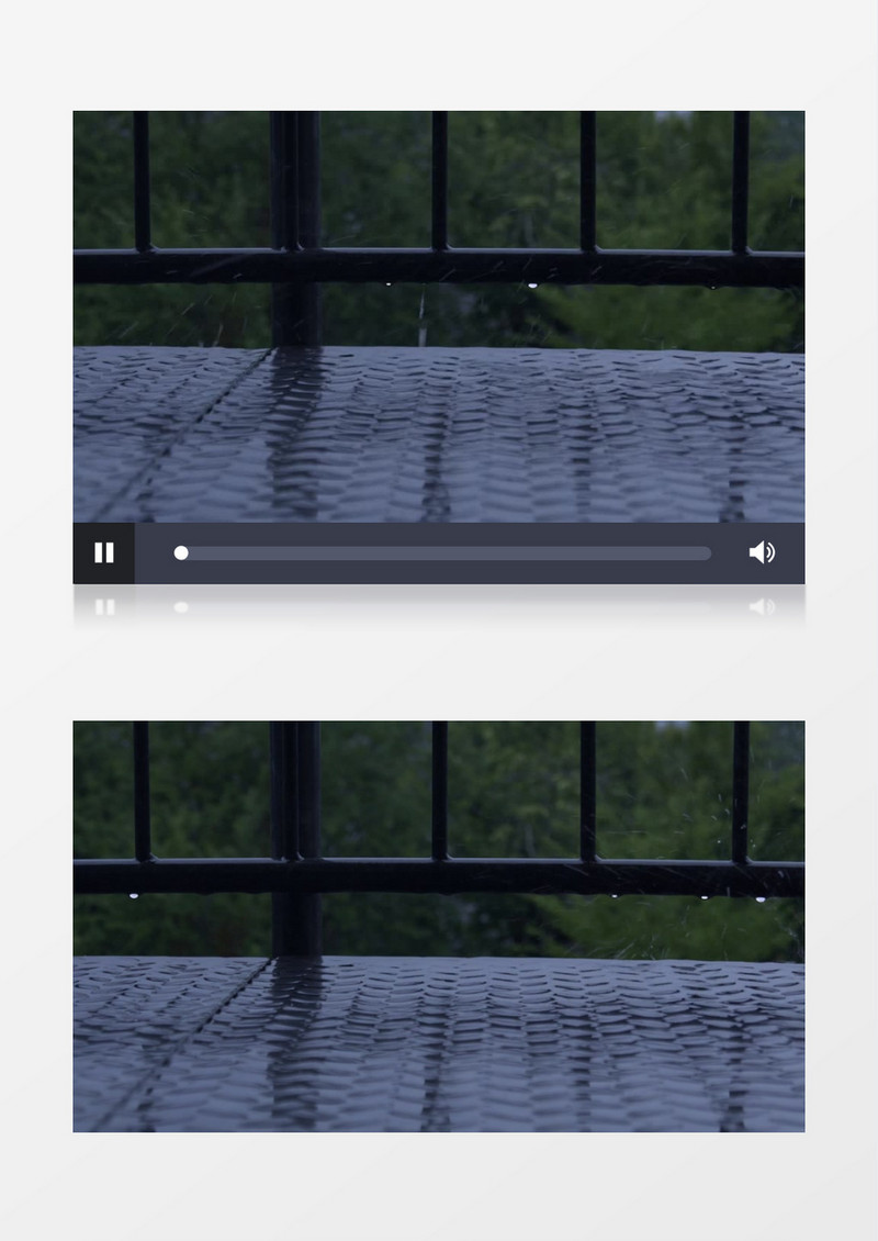 雨滴不断落下滴落在铁桥上实拍视频素材