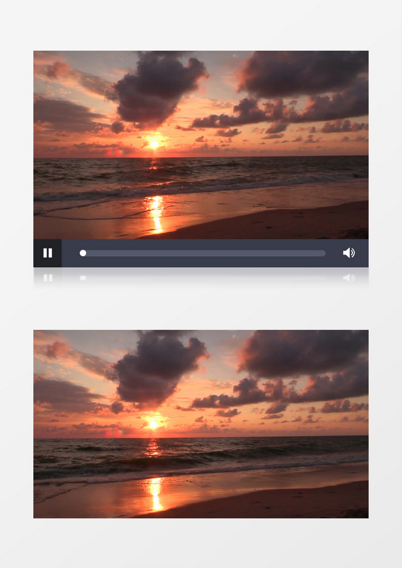 夕阳下不断翻涌的海浪实拍视频素材实拍视频素材