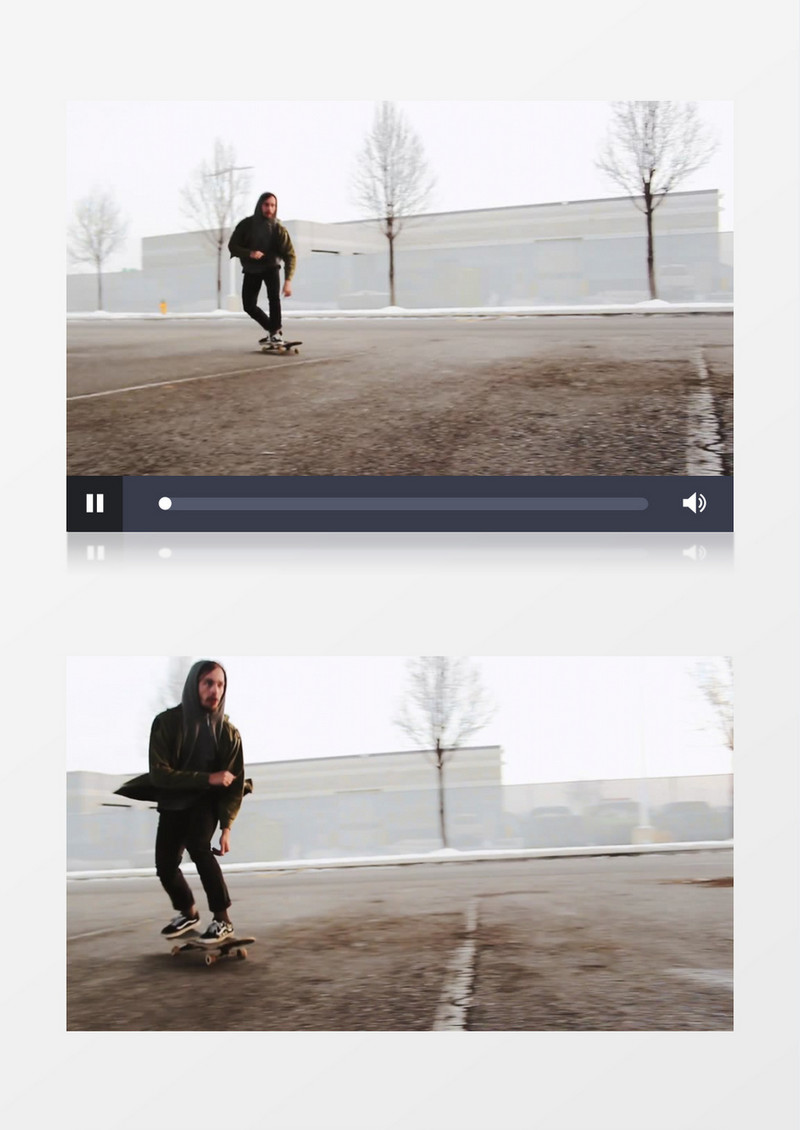 男人在玩滑板实拍视频素材