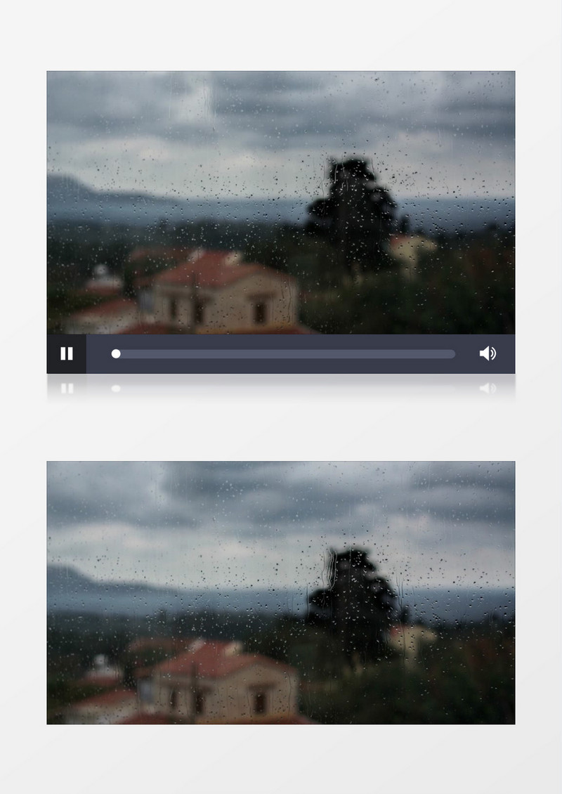 细细的雨水滴落在窗户上实拍视频素材
