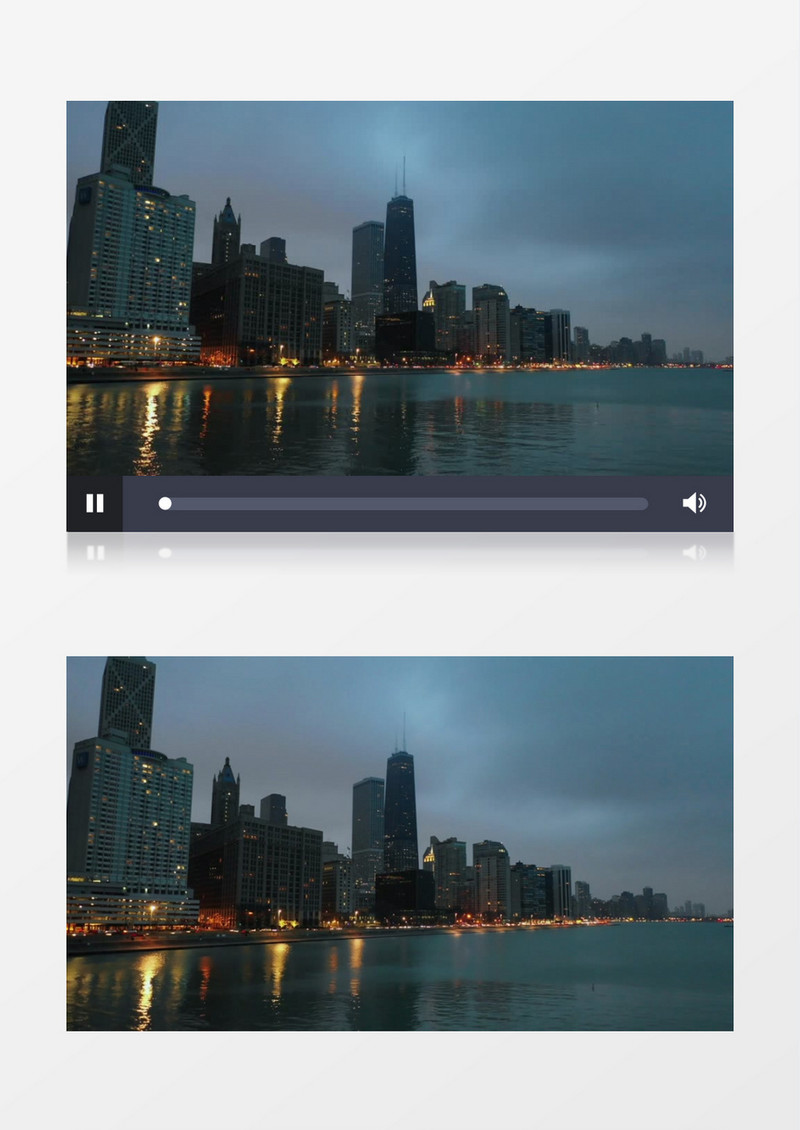 傍晚河边的城市建筑和道路交通实拍视频素材实拍视频素材