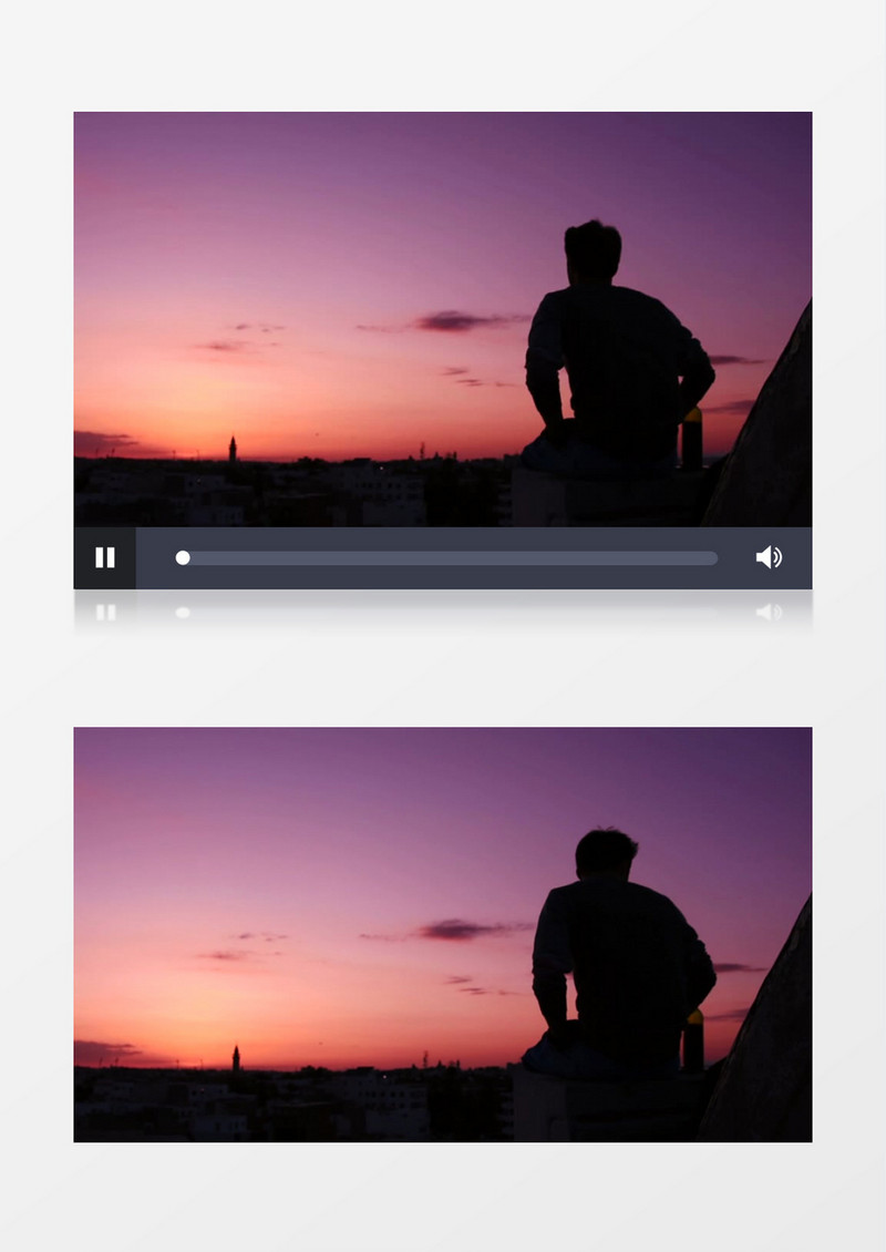 男人坐在天台上剪影实拍视频素材实拍视频素材