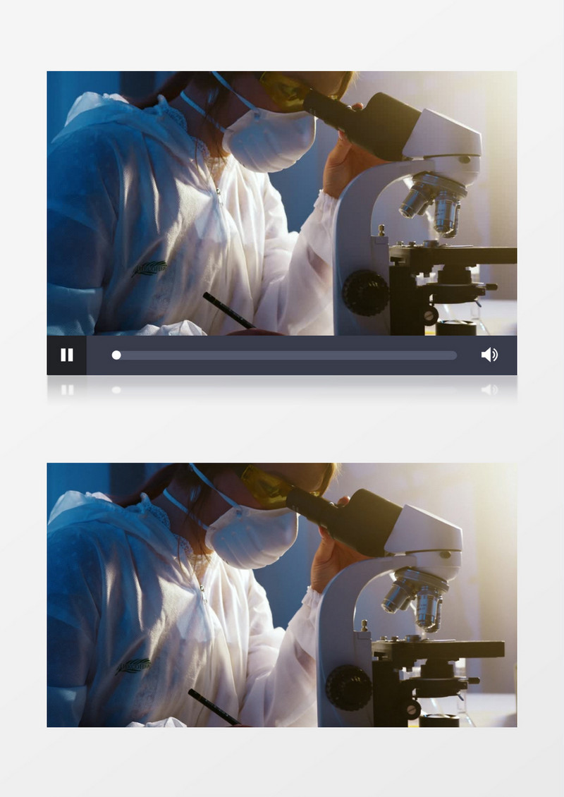 医生在显微镜下观察标本并记录实拍视频素材实拍视频素材