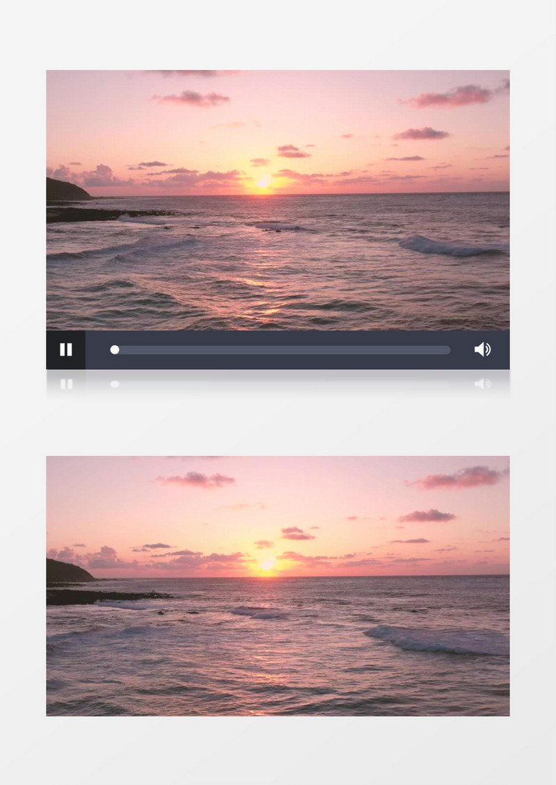 清晨朝阳照射下的大海实拍视频素材实拍视频素材