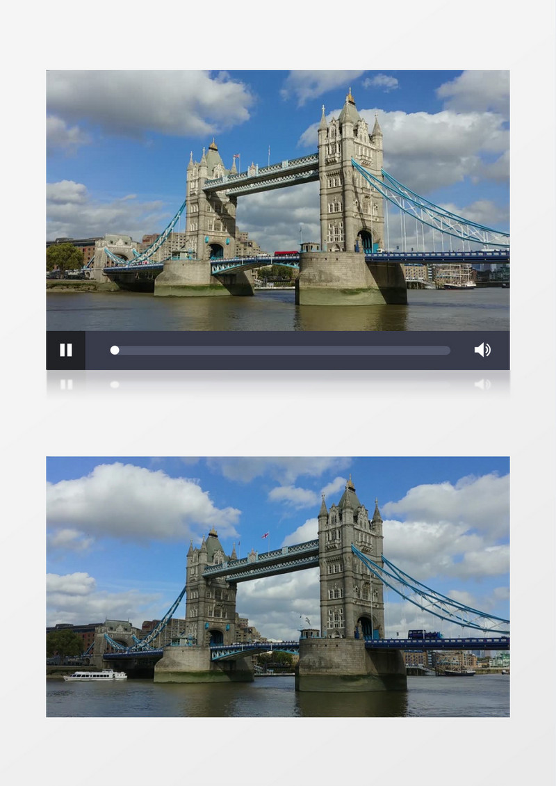 延时拍摄宏伟的伦敦塔桥实拍视频素材