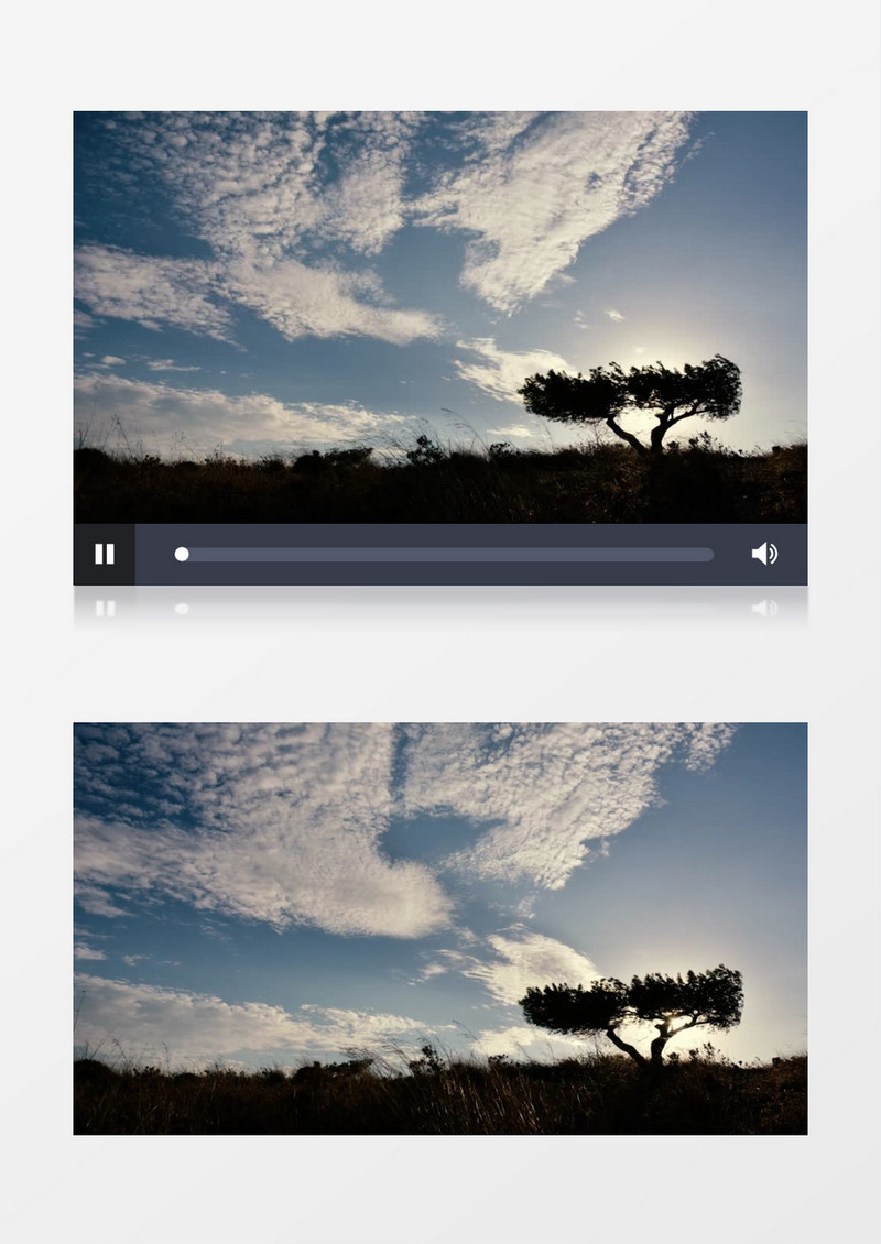 延时拍摄蓝天下的云朵和植被变化实拍视频素材