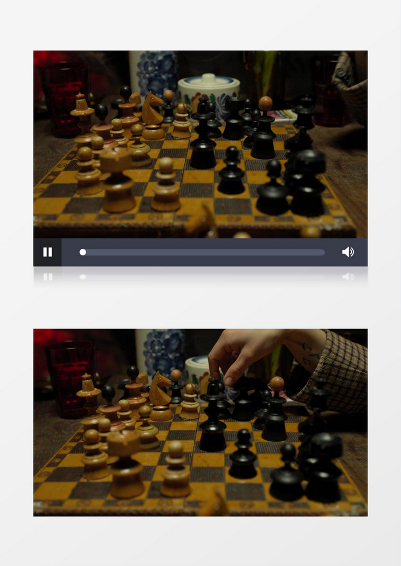 女人在移动棋盘上的棋子实拍视频素材