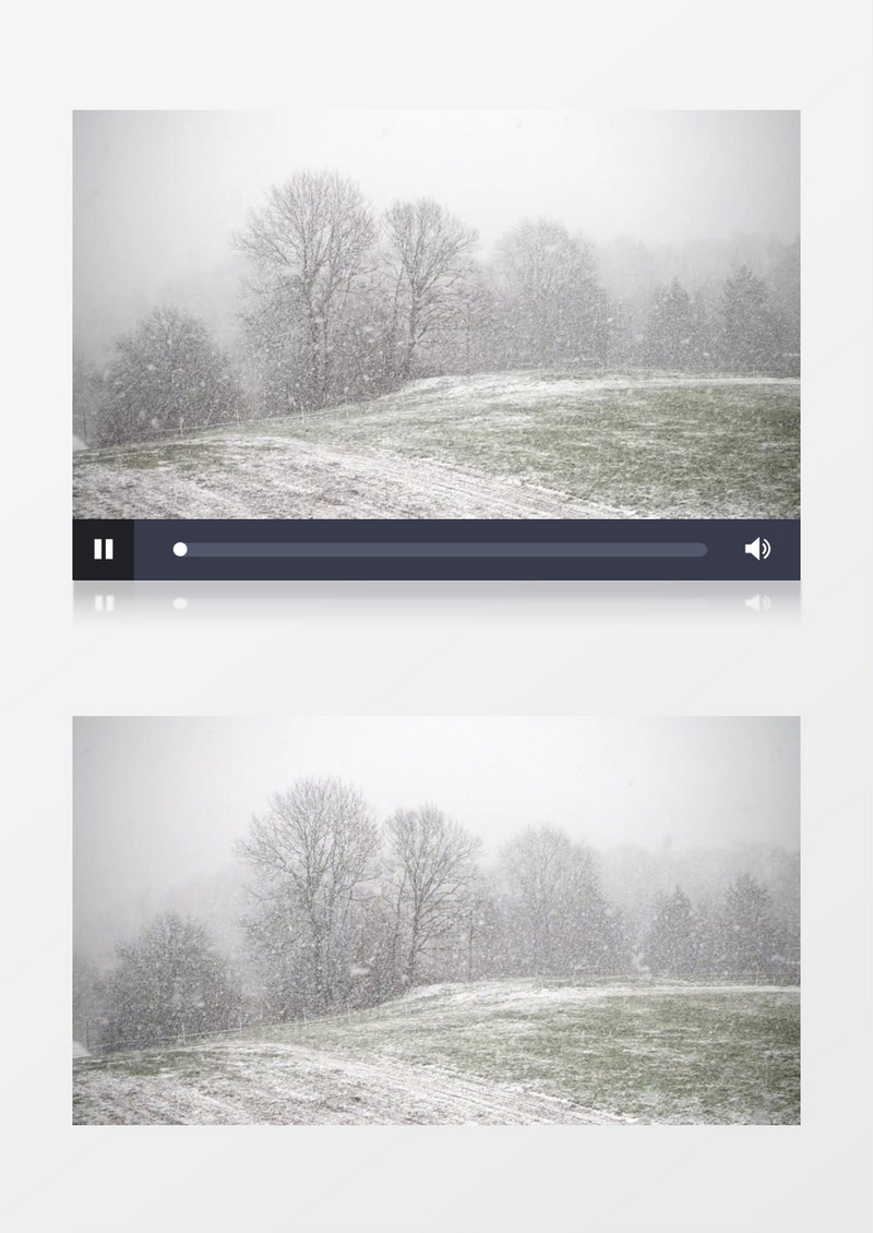大片的雪花缓慢降落到大地上实拍视频素材