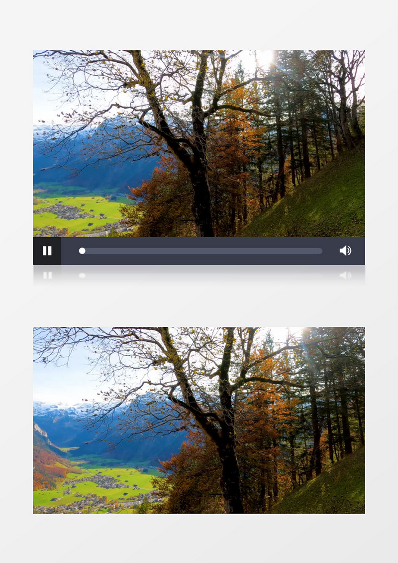 航拍山脚到山顶的植被变化实拍视频素材