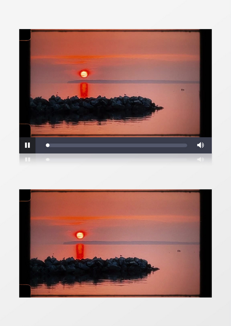 复古手法拍摄海上的夕阳景色实拍视频素材