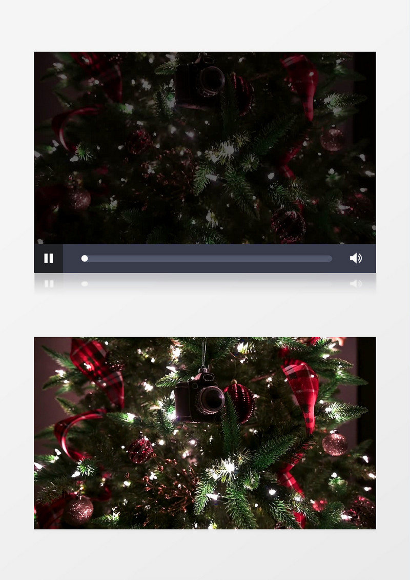 挂满了装饰的圣诞树实拍视频素材