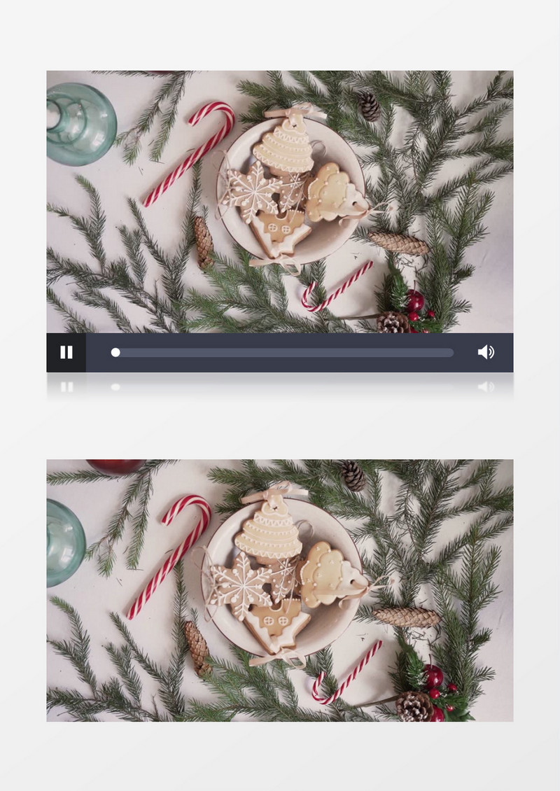 摆放在盘子中的圣诞松饼实拍视频素材