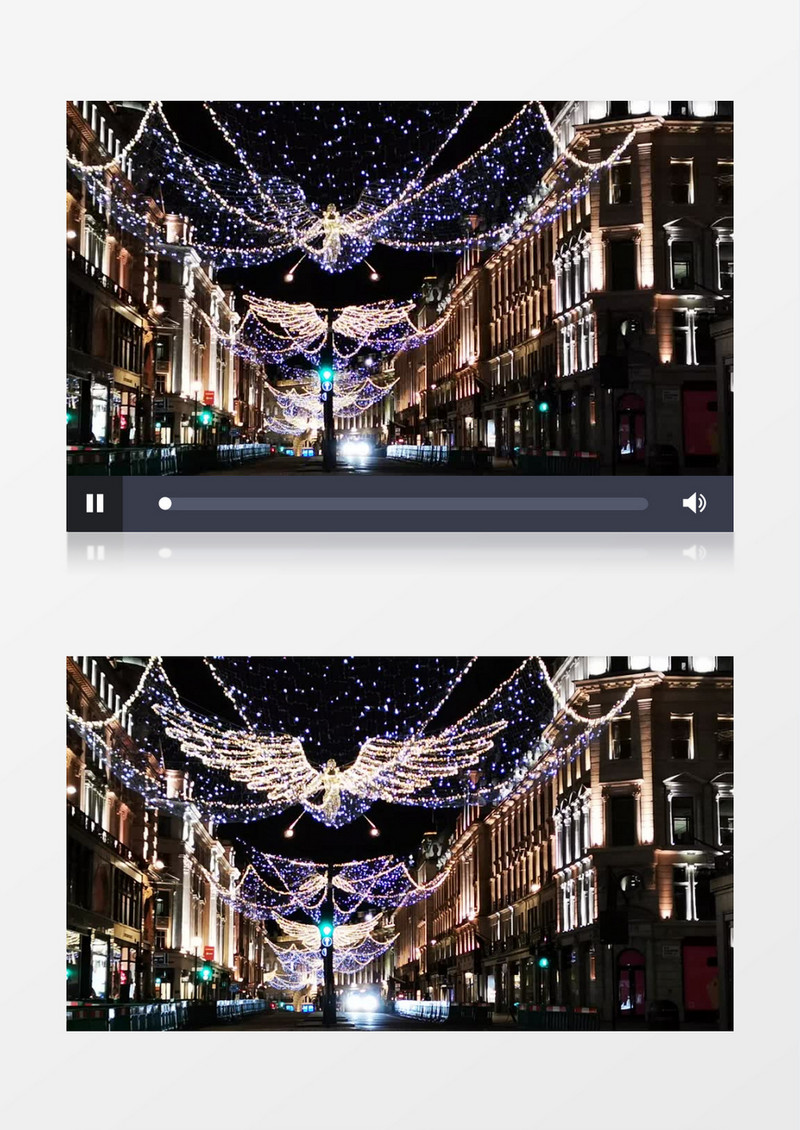 街道上闪烁着翅膀形状的灯光实拍视频素材