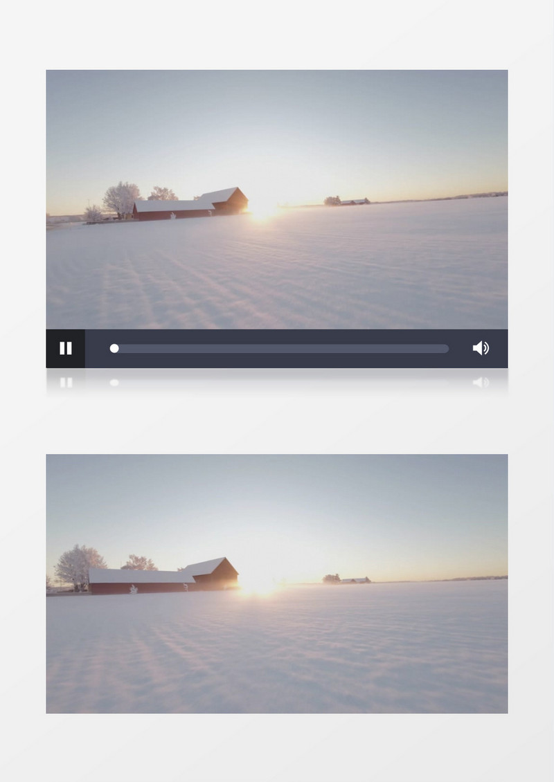 航拍被雪覆盖的大地实拍视频素材