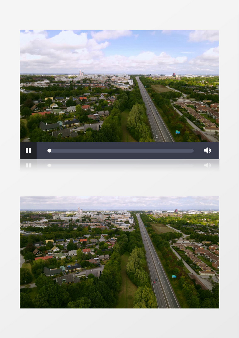 航拍城郊的高速公路实拍视频素材