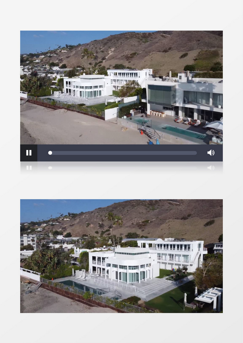 山脚下的现代风格民居建筑实拍视频素材