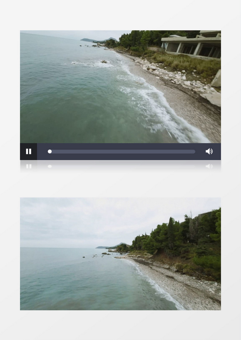 汹涌的海水不断冲刷着岸边实拍视频素材