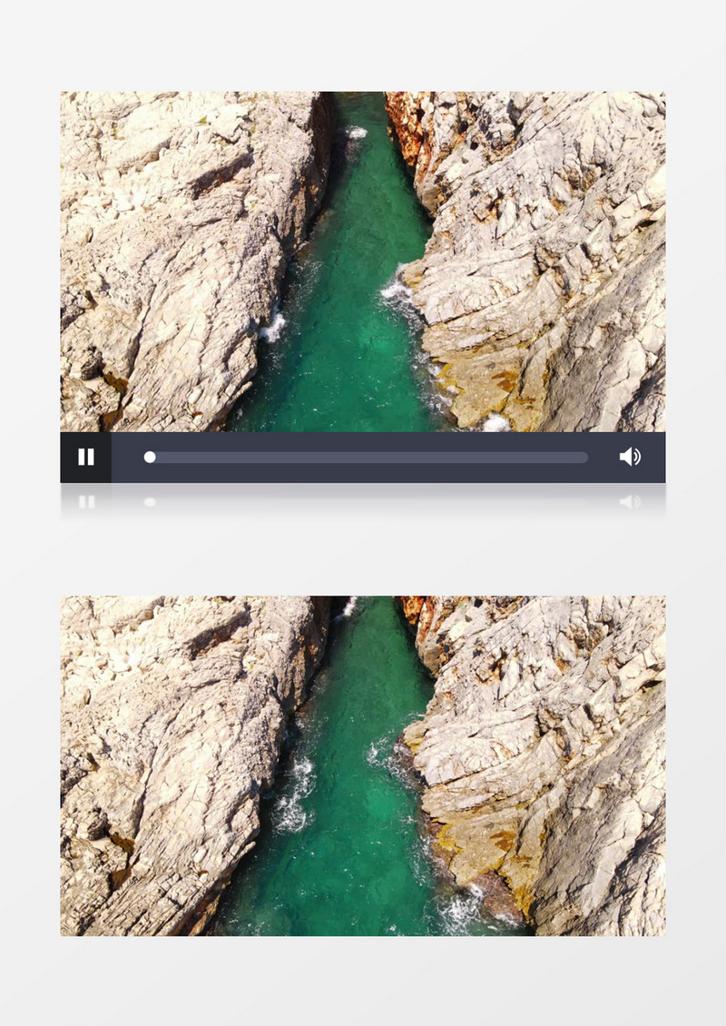 海水不断拍打着两岸的礁石实拍视频素材