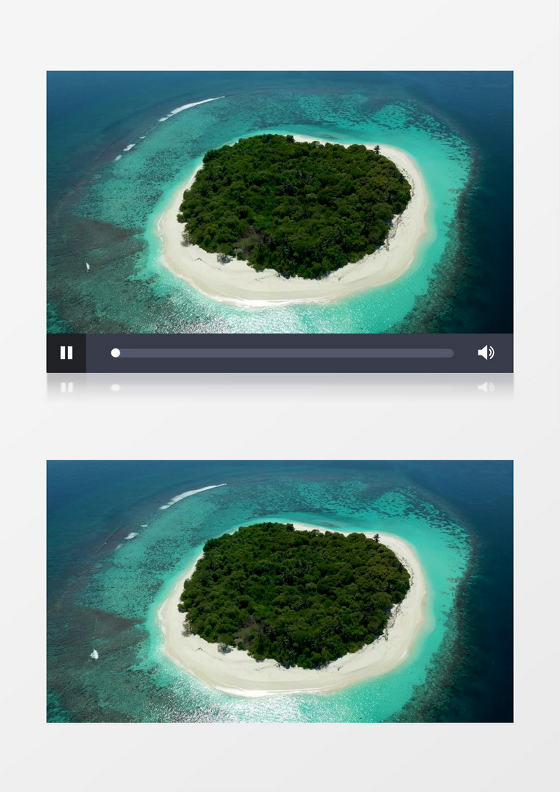 海中的岛屿上有一片丛林实拍视频素材