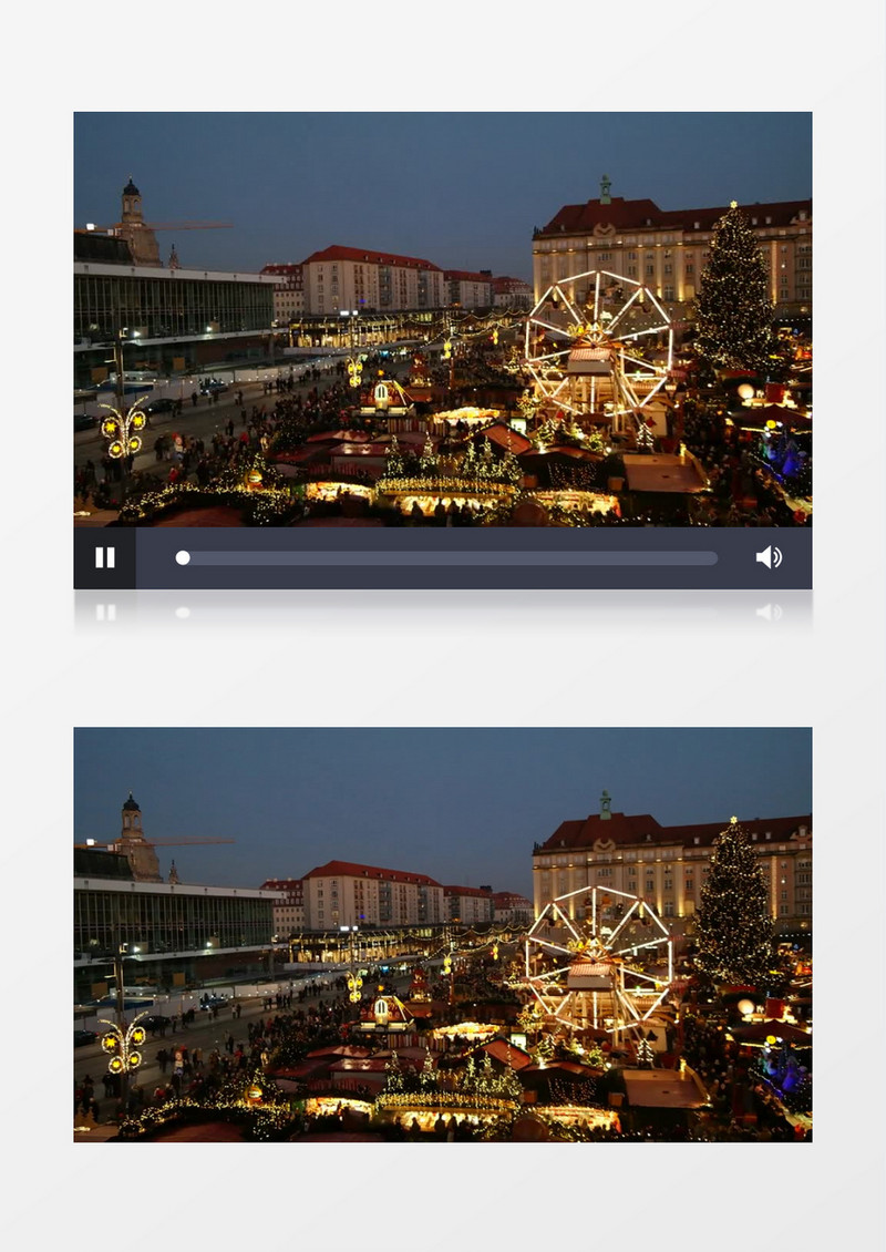 城市广场上的人群和灯光实拍视频素材