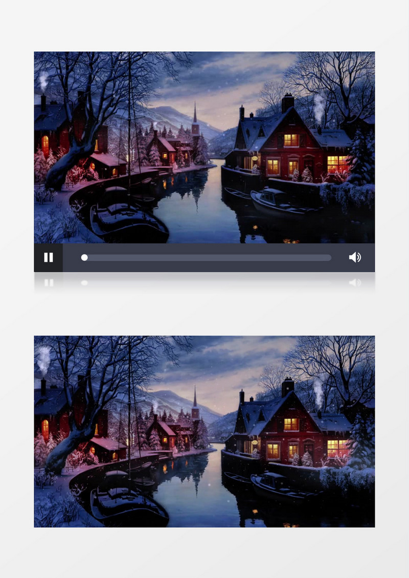 冬日被雪覆盖的湖边小屋实拍视频素材