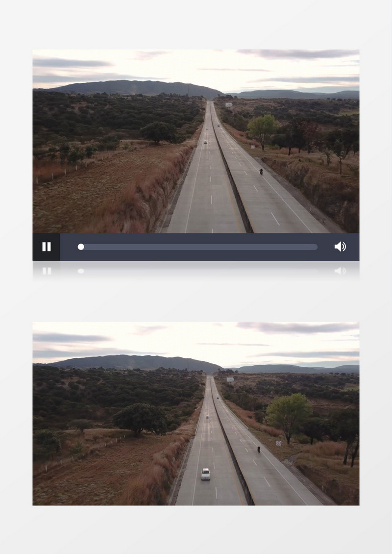 航拍郊区的道路及两侧的风景实拍视频素材