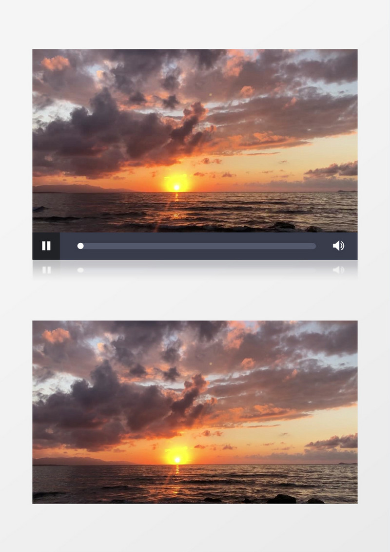 海边的落日余晖实拍视频素材