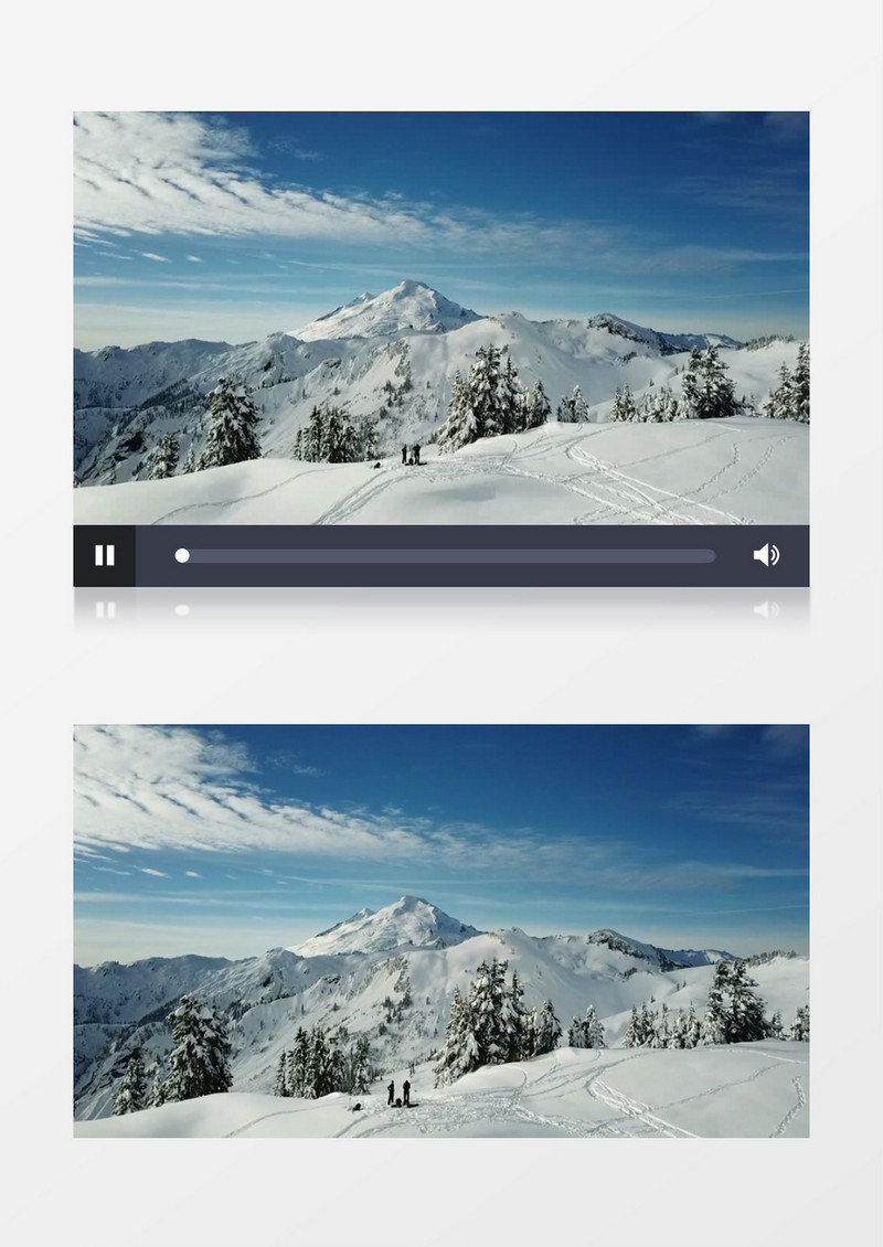 航拍被大雪覆盖的森林实拍视频素材