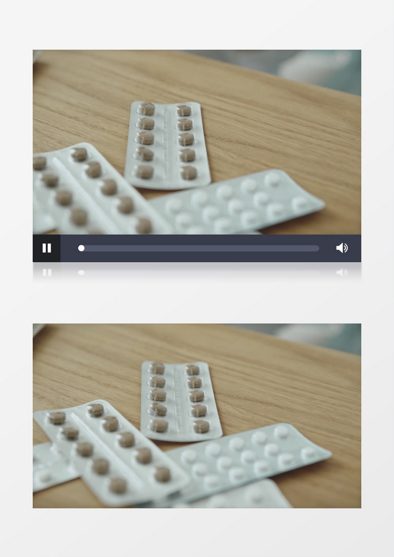 镜头扫过桌上的药片实拍视频素材