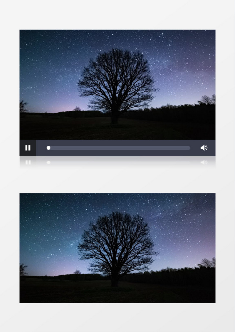 延时拍摄以一颗树为背景的星空及日出实拍视频素材