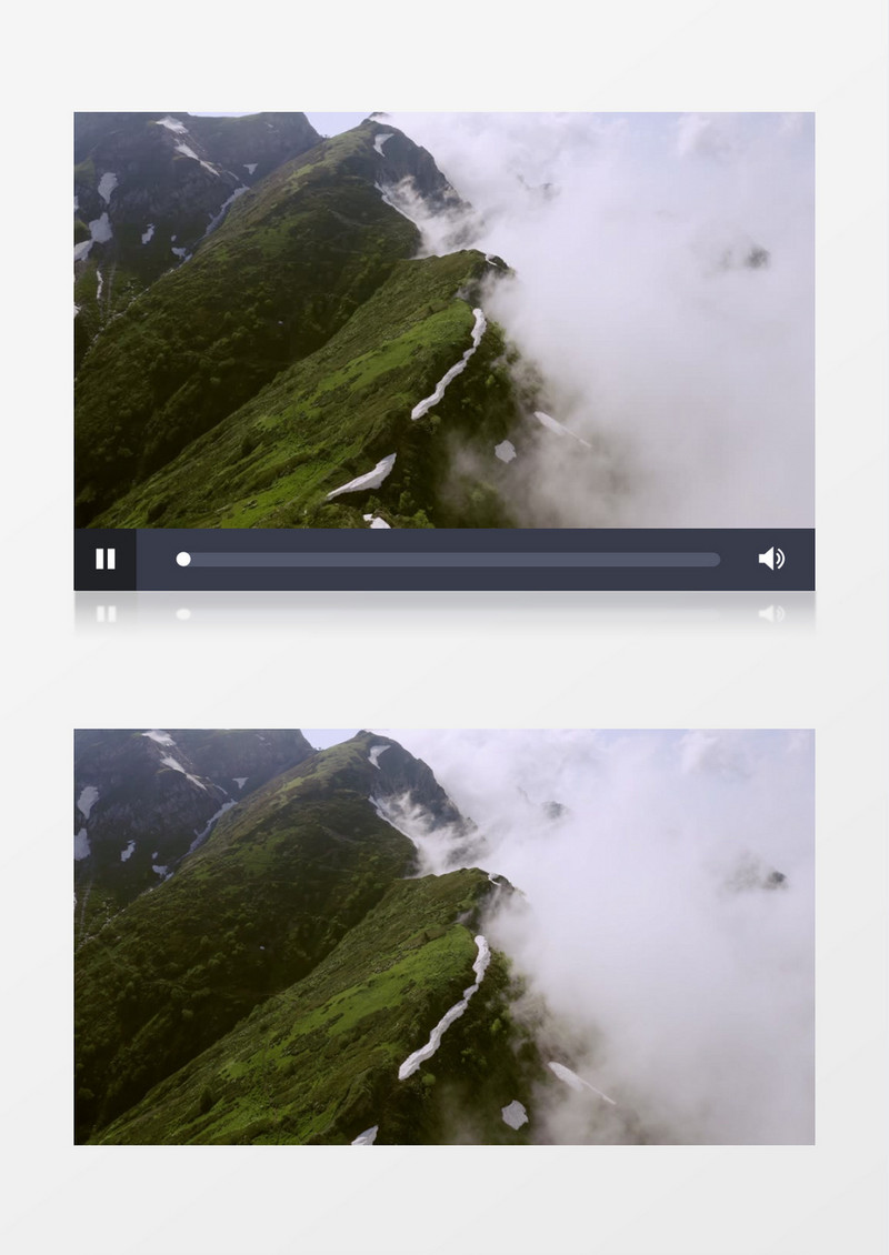 航拍山脉及山顶的云雾实拍视频素材