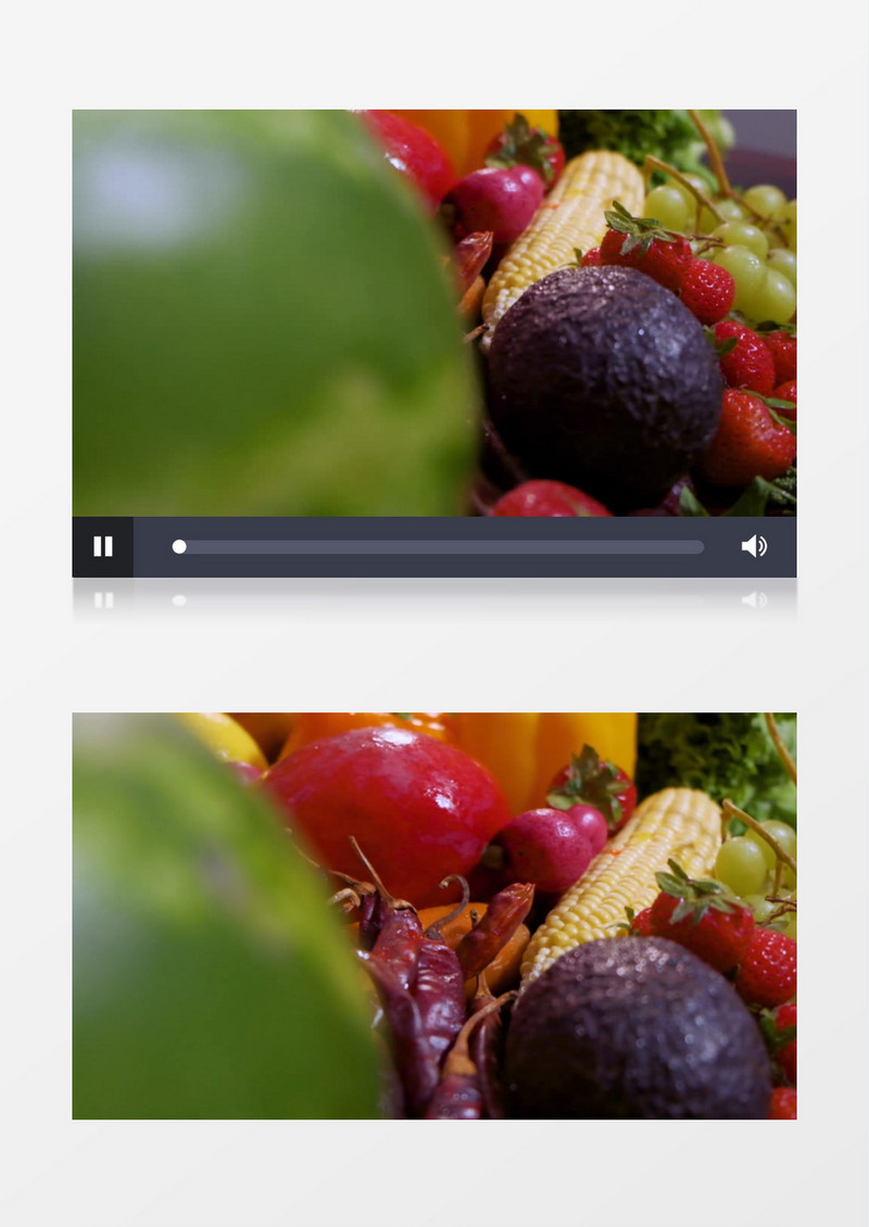 镜头扫过各种各样的蔬菜实拍视频素材