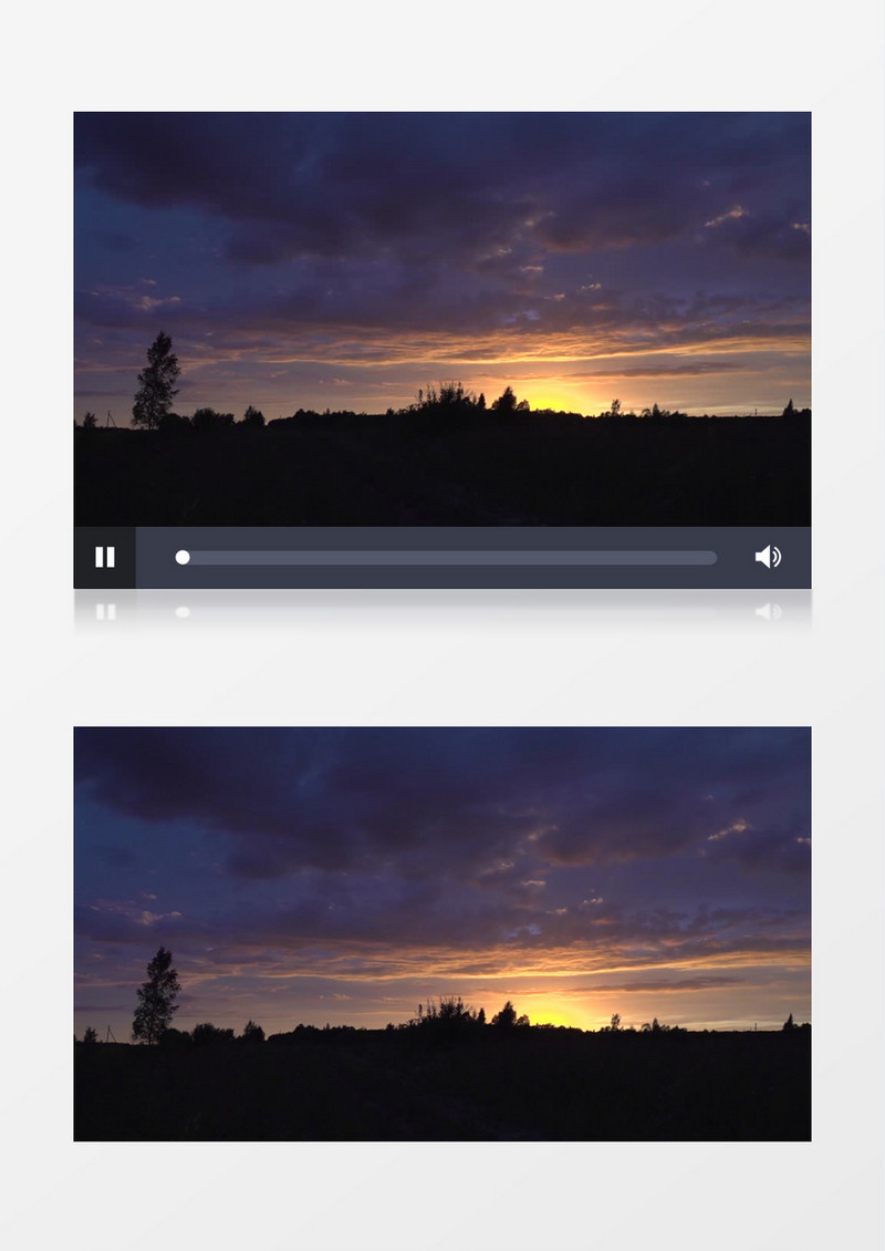 太阳快落山时的树林及天空实拍视频素材