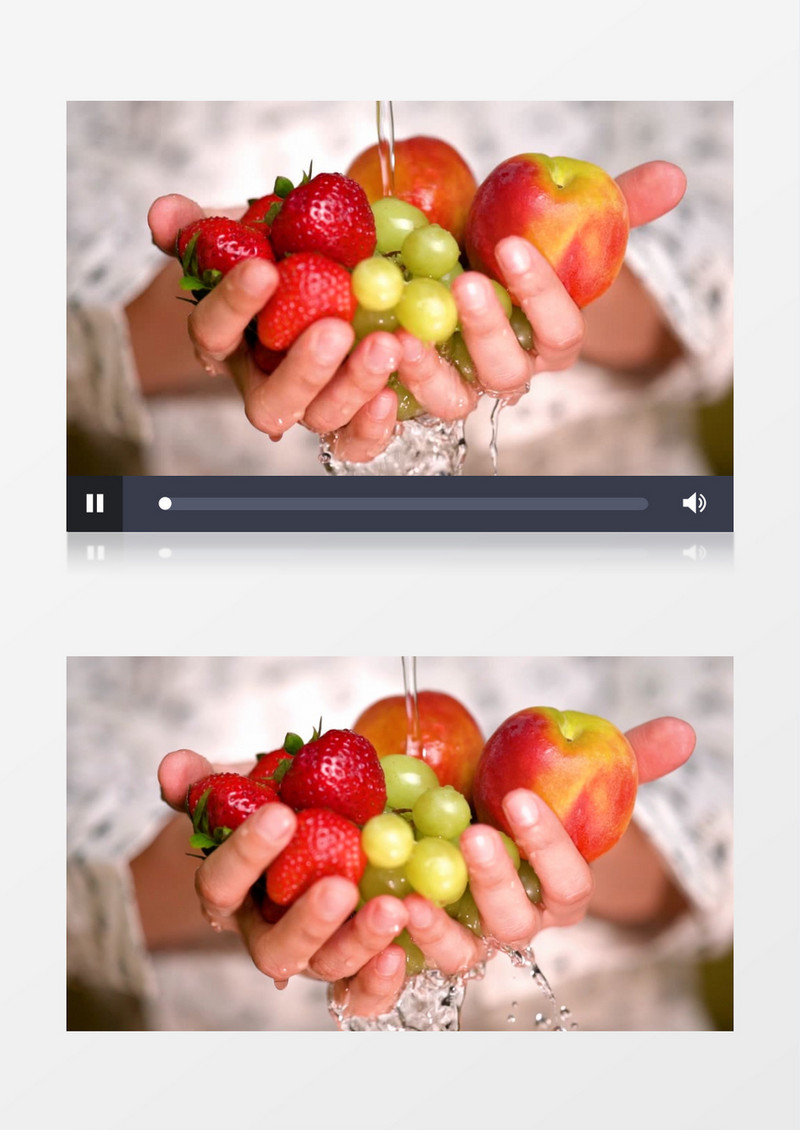 一双手捧着水果在水流中冲洗实拍视频素材