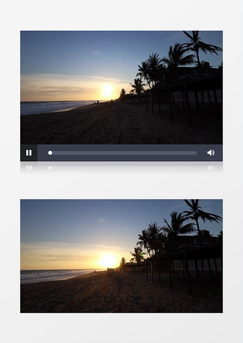 延时拍摄傍晚沙滩上玩耍的游客及翻腾的海水实拍视频素材