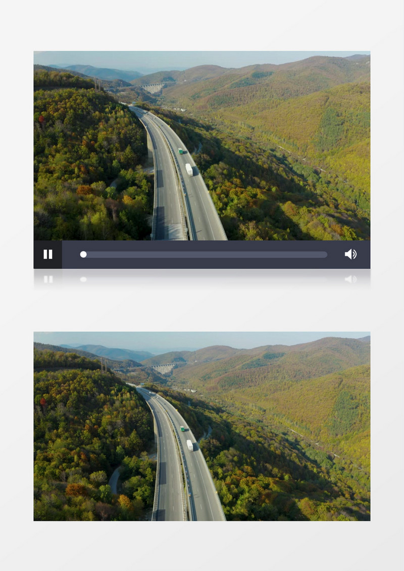 航拍森林中的公路实拍视频素材