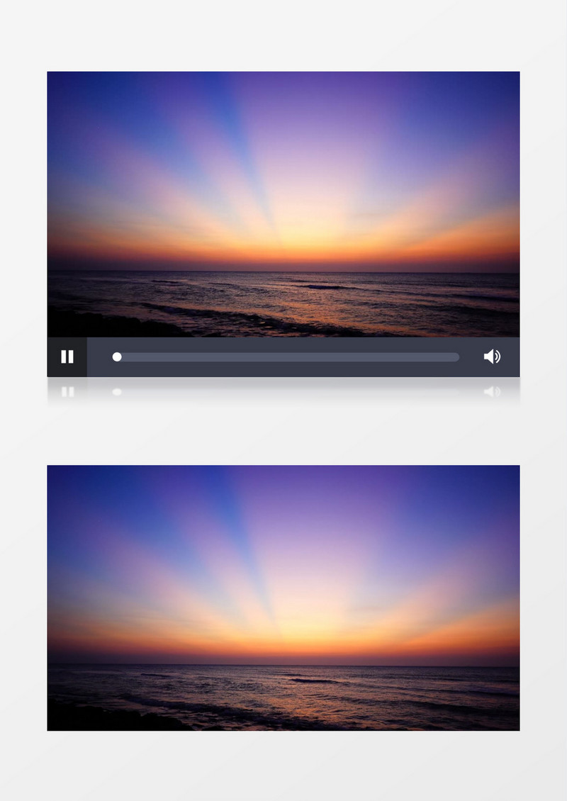 傍晚夕阳映照的海边实拍视频素材